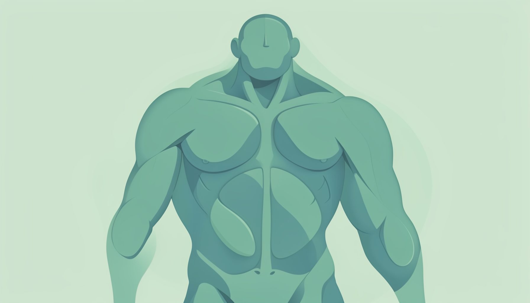 Illustration médicale abstraite en tons verts et bleus sourds évoquant l'anatomie masculine, avec des formes organiques douces et une ambiance sobre et rassurante.